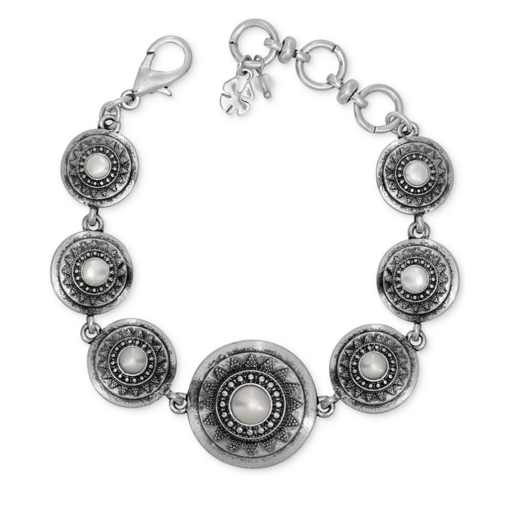 Lucky Brand Silver Bracelet with Pearl Accents